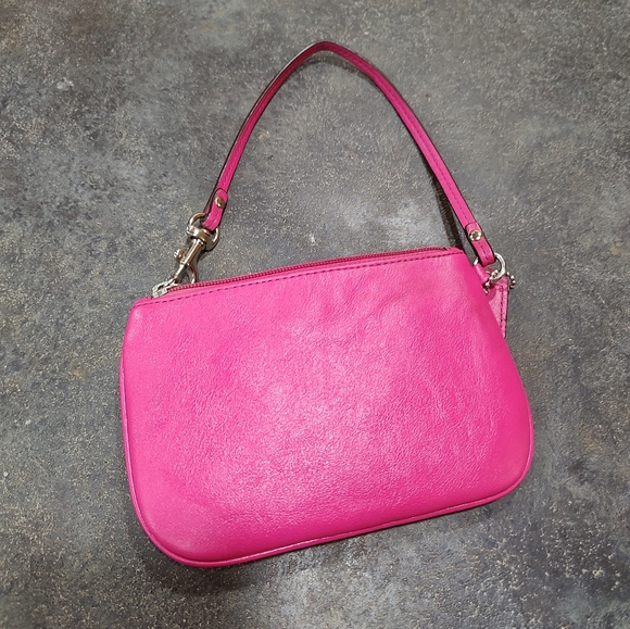 Coach Pink Leather Wristlet - Picture 2 of 7